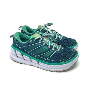 Hoka One One Womens Conquest 2 Running Shoes Blue Lace Up Low Top 7M